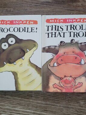 Vintage Mick Inkpen Pop-Up Mini Book Bundle (2) - Crocodile! & This Troll That